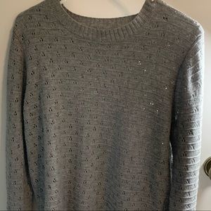 Large J-crew Gray Knit Sweater